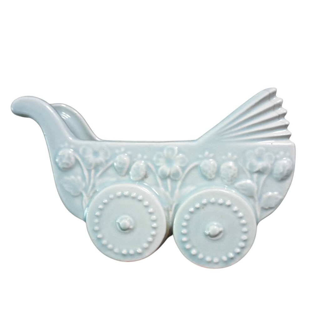 Vintage Ceramic Baby Buggy Planter